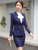 Formal Ladies Blue Blazer Women Business Suits with Skirt and Jacket Sets Work Wear Office Uniform Styles