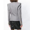 Gray Women's Blazer Jacket Office Lady Gold Double Breasted Buckle Slim Runway Outwear Coat Blazer Women Autumn