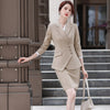 Khaki Beige Black Oversize Work Blazer and Skirt Suit Women Office Ladies Formal Business 5XL Two Piece Set