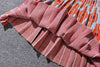 Knitted Women Skirt Suit Summer Designer Daisy Floral Vintage Tops Blouses And Spliced Pleated Skirt TwinSet NS276