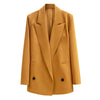 Loose Large Size Women's Suit 2023 Autumn and Winter Casual Orange Ladies Small Suit Jacket Professional Wear