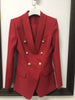 High Quality New Fashion 2022 Designer Blazer Women's Office Suit Metal Lion Buttons Double Breasted Blazer Outer Coat