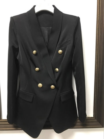 High Quality New Fashion 2022 Designer Blazer Women's Office Suit Metal Lion Buttons Double Breasted Blazer Outer Coat