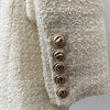 Fall Winter Nice Designer Blazer Women's Double Breasted Lion Buttons Shawl Collar Thick Tweed Jacket