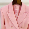 Nice Designer Jacket Women's Double Breasted Lion Buttons Loose Long Blazer