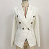Nice Designer Blazer Women's Double Breasted Shell Buttons Contrast Top stitching Casual Blazer Jacket