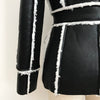 Nice Winter Designer Coat Women's Classic Lion Buttons Fur Lining Synthetic Leather Blazer Jacket