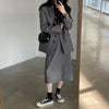 Office Lady Blazer Women Jacket Casual Blazers Coat Work Suit Femme Outerwear Pockets Long Sleeve Coats Plaid Fall