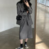 Office Lady Blazer Women Jacket Casual Blazers Coat Work Suit Femme Outerwear Pockets Long Sleeve Coats Plaid Fall