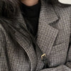 Office Lady Blazer Women Jacket Casual Blazers Coat Work Suit Femme Outerwear Pockets Long Sleeve Coats Plaid Fall