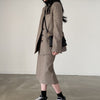 Office Lady Blazer Women Jacket Casual Blazers Coat Work Suit Femme Outerwear Pockets Long Sleeve Coats Plaid Fall