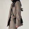 Office Lady Blazer Women Jacket Casual Blazers Coat Work Suit Femme Outerwear Pockets Long Sleeve Coats Plaid Fall