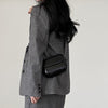 Office Lady Blazer Women Jacket Casual Blazers Coat Work Suit Femme Outerwear Pockets Long Sleeve Coats Plaid Fall