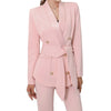 Pink Black White Blazer Women Designer Long Sleeve double breasted Jacket Formal Spring Clothes Women blazer