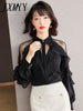 High-Quality Plaid Chiffon Shirt Women's Thin Section 2023 Spring And Autumn Top Elegant Temperament Small Shirt