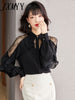 High-Quality Plaid Chiffon Shirt Women's Thin Section 2023 Spring And Autumn Top Elegant Temperament Small Shirt