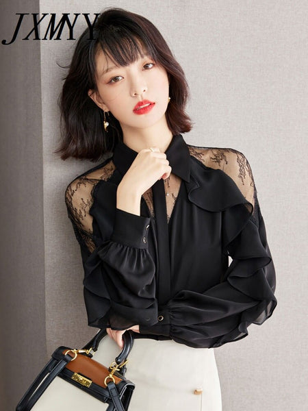 High-Quality Plaid Chiffon Shirt Women's Thin Section 2023 Spring And Autumn Top Elegant Temperament Small Shirt