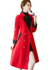 Red Khaki Black Women Blazer Casual Ladies Long Jacket Coat For Autumn Winter Wear