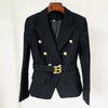 High-Quality Retro Designs Women Textured Blazer with Belt Chic Popular Quality Female Bodycon Coat