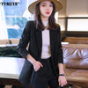 S-4XL Large Size Women's Suit Office Professional Wear 2022 Autumn and Winter Slim Plaid Long-sleeved Ladies Jacket