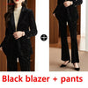 Shiny  Velvet Autumn Winter Formal Blazer Women Business Suits with Sets Work Wear Office Uniform Pants Jacket