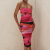 High Quality Strapless Bodycon Dress Women Party Dress 2022  Midi Dress House of Cb Dress Mesh Celebrity Evening Club Dress