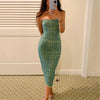 High Quality Strapless Bodycon Dress Women Party Dress 2022  Midi Dress House of Cb Dress Mesh Celebrity Evening Club Dress