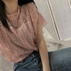 Summer Elegant White Lace Blouse Shirt Women Short Sleeve Sexy Streetwear Hollow Out Embroidery Blouses Autumn Tops