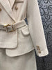 Tweed Wool Sets 2022 Autumn Winter Jacket Set Women Wool Blend Wool Blazer Coats+Mini Woolen Skirt Sets Two Piece