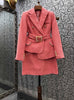 Tweed Wool Sets 2022 Autumn Winter Jacket Set Women Wool Blend Wool Blazer Coats+Mini Woolen Skirt Sets Two Piece