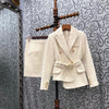 Tweed Wool Sets 2022 Autumn Winter Jacket Set Women Wool Blend Wool Blazer Coats+Mini Woolen Skirt Sets Two Piece