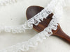 White Sequence Lace Fabric Pleated Elastic Lace Ribbon Toy Dolls Clothing Collar Dress Trim DIY Sewing Guipure P034