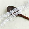 White Sequence Lace Fabric Pleated Elastic Lace Ribbon Toy Dolls Clothing Collar Dress Trim DIY Sewing Guipure P034