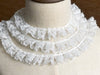 White Sequence Lace Fabric Pleated Elastic Lace Ribbon Toy Dolls Clothing Collar Dress Trim DIY Sewing Guipure P034