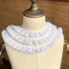 White Sequence Lace Fabric Pleated Elastic Lace Ribbon Toy Dolls Clothing Collar Dress Trim DIY Sewing Guipure P034