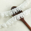 White Sequence Lace Fabric Pleated Elastic Lace Ribbon Toy Dolls Clothing Collar Dress Trim DIY Sewing Guipure P034