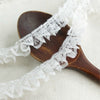 White Sequence Lace Fabric Pleated Elastic Lace Ribbon Toy Dolls Clothing Collar Dress Trim DIY Sewing Guipure P034