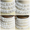 White Sequence Lace Fabric Pleated Elastic Lace Ribbon Toy Dolls Clothing Collar Dress Trim DIY Sewing Guipure P034