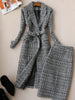 Winter Women's Suits Skirt Set 2023 Temperament Slim Wool Long Ladies Coat Jacket Slim Skirt Two-piece