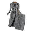 Winter Women's Suits Skirt Set 2023 Temperament Slim Wool Long Ladies Coat Jacket Slim Skirt Two-piece