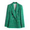 Women Blazer Suit Jacket 2023 Autumn and Winter Waist Loose Temperament Pure Color All-match Elegant Clothes