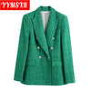 Women Blazer Suit Jacket 2023 Autumn and Winter Waist Loose Temperament Pure Color All-match Elegant Clothes