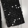 Women Coat 2023 Runway Sequined Blazer Notched Long Sleeve Double Breasted Long Black Blazer Outerwear