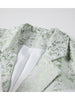 Women Green Printed Organza Bow Big Size Blazer Lapel Long Sleeve Jacket Tide Spring Autumn 2023 Feamle