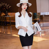 Women Office Skirt Suit Two Piece High-end Summer 2023 Classic Mid Sleeve Professional Ladies Jacket Slim Skirt