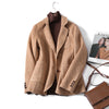 Women Wool Blazer 75%Wool Solid Color Office Lady Blazer 2023 Two Pocket Jacket Spring Autumn Wool Coat Female K111