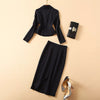 Women's Set 2022 Spring Autumn Business Suit Women Black Blazer Coat+Midi Pencil Skirt Set Suit Female 2 Piece Set