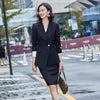 Yellow Black White Blazer and Skirt Suit Women Office Ladies Formal Business Work Wear Two Piece Set