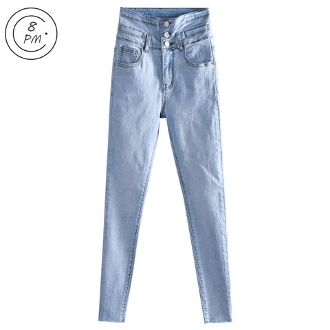 High Rise Skinny Jean Women 2022 Butt Lifting Soft Stretchy Jeans Slim High-profile Pencil Pants Stretch Skinny Legging ouc155