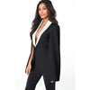 High Street Blazer Cape Coats Long Solid Cloak  Blazer Jackets Black and White Cape Blazers Personality Woman Suit Jackets
